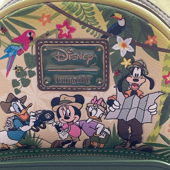 Loungefly Disney Mickey and Friends Jungle Safari Glow in the Dark Mini Backpack - Picture 2 of 9